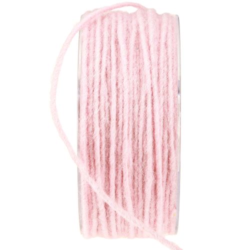 Itens Cordão de lã rosa 3mm 100m
