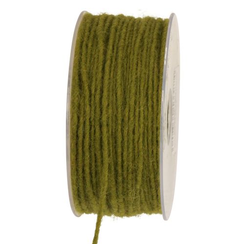 Fio de lã cordão de feltro verde musgo 3mm 100m