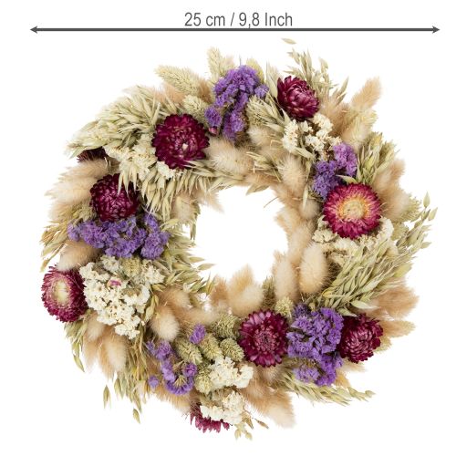 Itens Coroa de flores secas, decoração festiva de mesa para ocasiões e épocas especiais, 25 cm