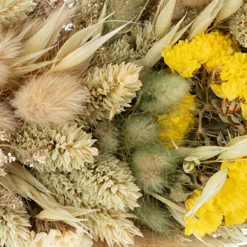 Itens Coroa de flores secas, decoração natural para mesa, sala de estar e corredor, 25 cm