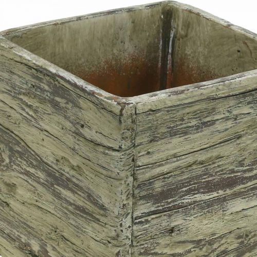 Floristik24 Vaso de flores quadrado 15x15cm plantador de concreto efeito madeira