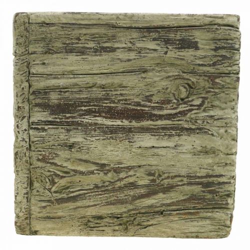 Floristik24 Vaso de flores quadrado 15x15cm plantador de concreto efeito madeira