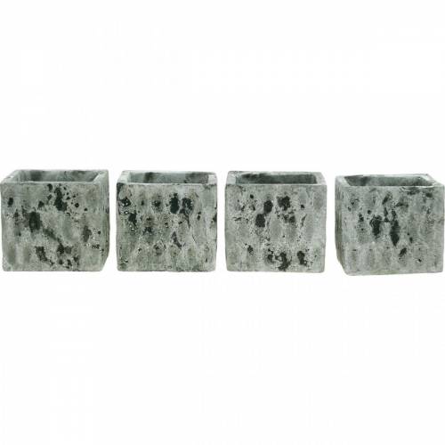 Floristik24 Vaso de plantas, vaso de cerâmica, decoração de mesa aparência antiga H8cm 4pcs