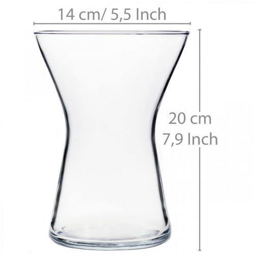 Itens Vaso de vidro X claro Ø14cm Alt.19cm