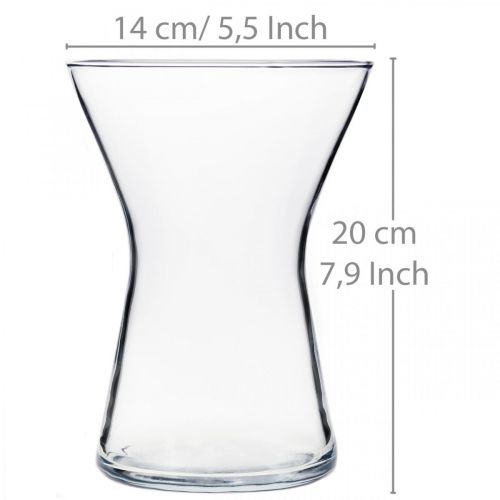 Floristik24 Vaso de vidro X claro Ø14cm Alt.19cm