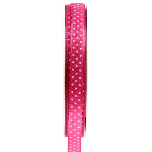 Floristik24 Fita para presente fita decorativa pontilhada rosa 10mm 25m