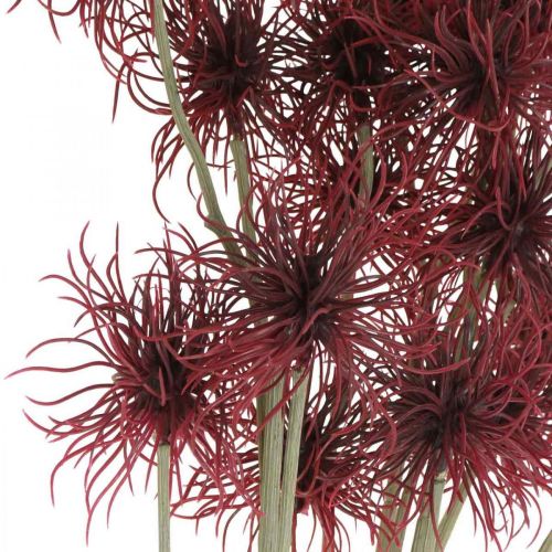 Itens Flor artificial de xanthium decoração de outono vermelha 6 flores 80 cm 3 unidades