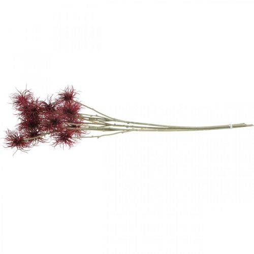 Itens Flor artificial de xanthium decoração de outono vermelha 6 flores 80 cm 3 unidades