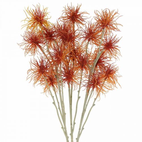 Itens Xanthium flor artificial decoração de outono laranja 6 flores 80cm 3uds