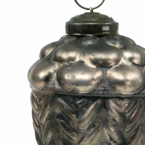 Floristik24 Cones de decoração para árvores de Natal vidro bronze Ø9cm Alt.10cm 2 unidades