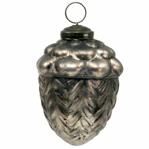 Floristik24 Cones de decoração para árvores de Natal vidro bronze Ø9cm Alt.10cm 2 unidades