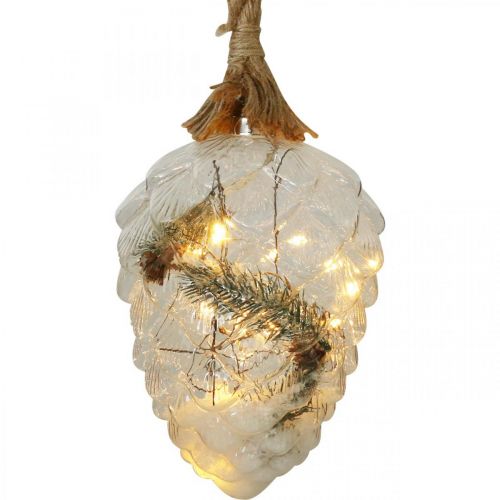 Floristik24 Decoração de Natal com cone com luzes LED temporizador H21cm
