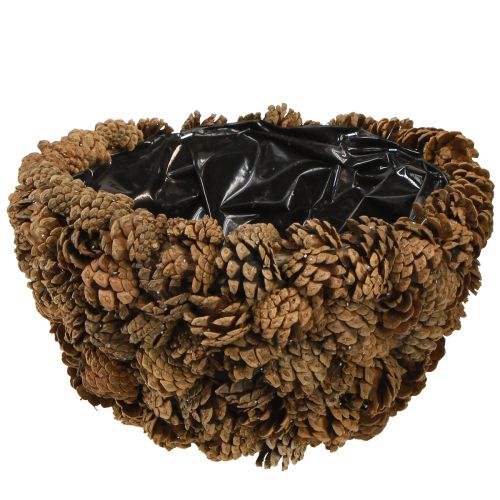 Cesta de plantas em cone pinhas naturais Ø33cm A17cm