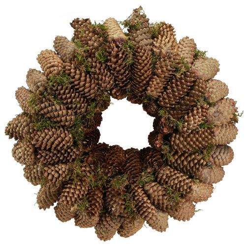 Itens Coroa de cones com musgo Coroa grande feita de cones de abeto Ø45cm