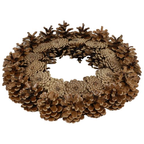 Floristik24 Coroa de cones pinhas pinhas pretas Ø30cm