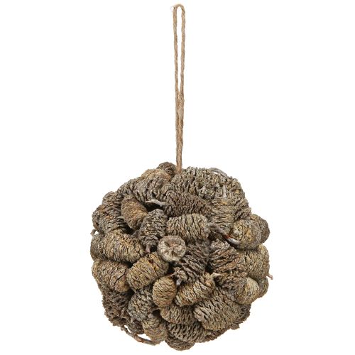 Floristik24 Bola cônica para pendurar pinhas de amieiro caiadas de branco 12cm