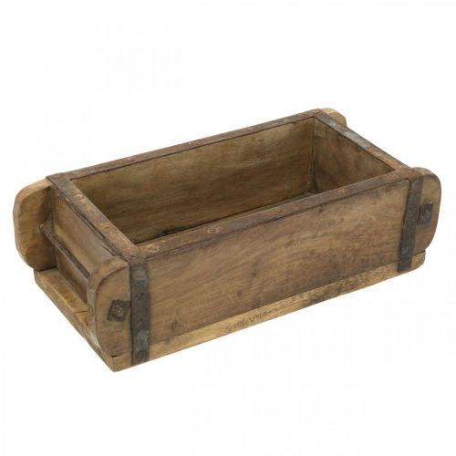 Decoração em madeira look vintage forma tijolo castanho, ferrugem 31×14.5cm Alt.9cm