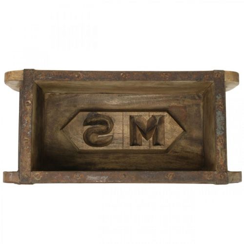 Itens Decoração em madeira estilo vintage formato de tijolo marrom, ferrugem 31×14,5cm Alt.9cm
