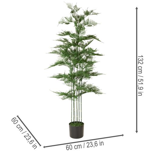 Árvore de bambu artificial, verde, 132 cm, planta de interior | Floristik24.pt