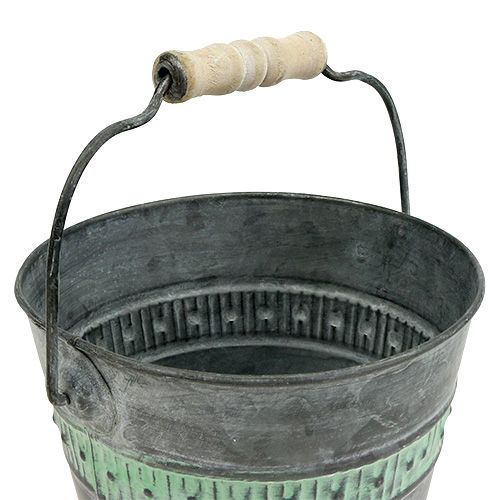 Floristik24 Balde de zinco com Ø15cm Verde 12cm