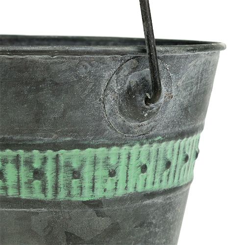Floristik24 Balde de zinco com Ø15cm Verde 12cm