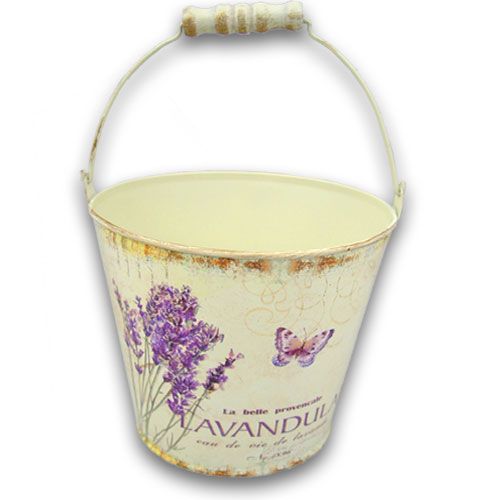 Floristik24 Balde de zinco lavanda Ø17cm Alt.14cm