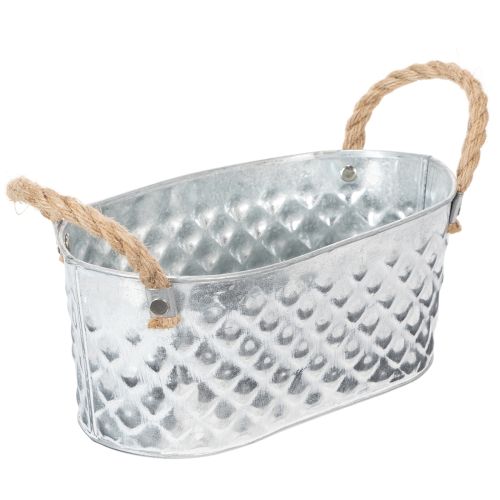 Tigela oval de zinco, 23 cm x 12 cm x 10,5 cm | Floristik24.pt