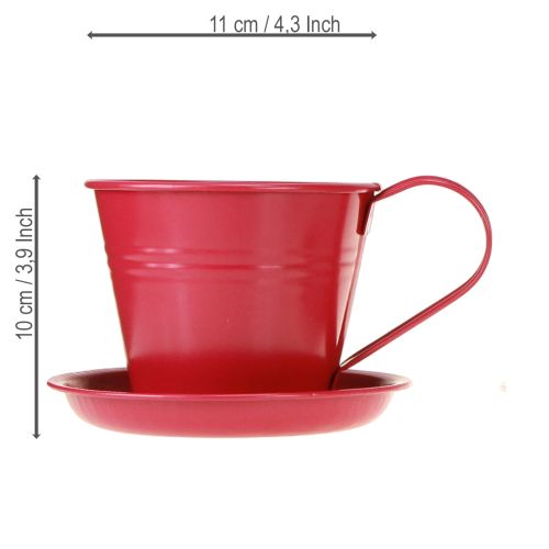 Itens Vaso para plantas com pires para jardins criativos, 11 cm, conjunto de 6 peças