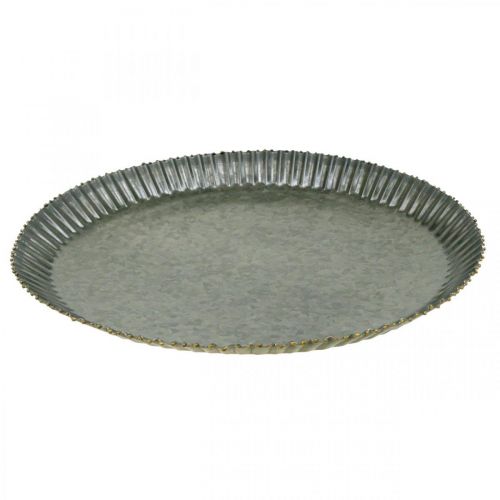 Itens Placa decorativa placa de zinco placa de metal antracite ouro Ø24cm