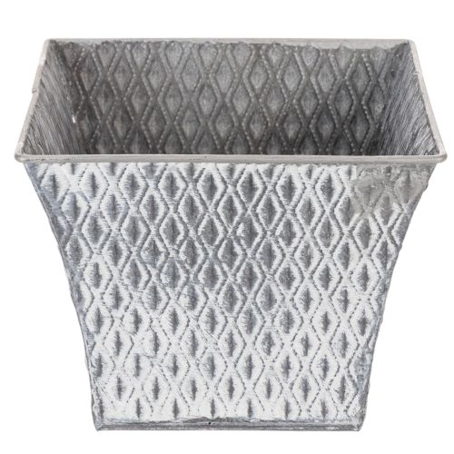 Panela de zinco com padrão de diamante, 15 cm de altura | Floristik24.pt