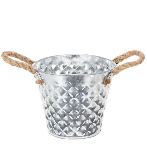 Panela de zinco com alças de corda Ø14,5cm A13cm comprar | Floristik24.pt