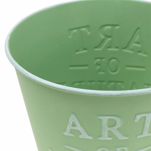 Itens Floreira zinco verde menta Ø15cm H13.5cm