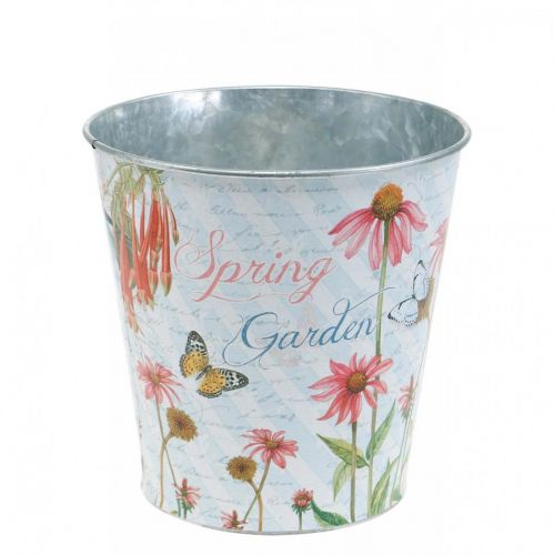 Floristik24 Vaso de flores de metal Echinacea plantador de decoração de primavera Ø13,5cm A11,5cm