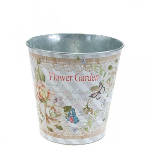 Floristik24 Vaso de flores para flores de verão plantador de rosas de metal Ø11,5cm Alt.10,5cm