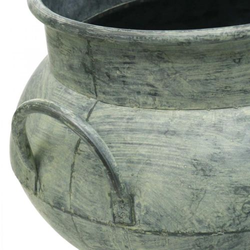 Floristik24 Plantador com alças de metal lavado verde Ø28 / 40cm conjunto de 2