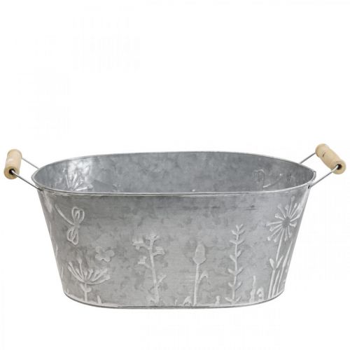 Floristik24 Tubo de zinco para plantação Vaso com asas 32×17×15cm