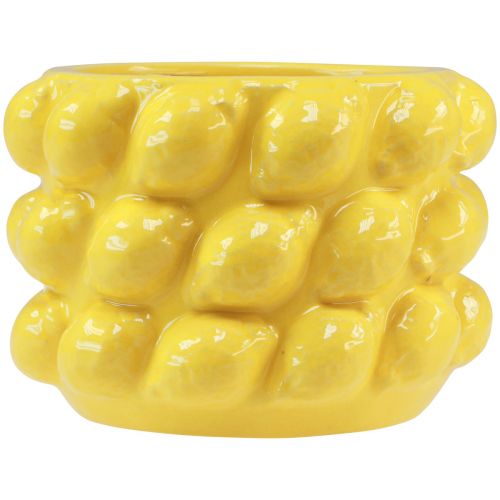Itens Vaso de flores em cerâmica amarelo limão Ø18cm Alt.13cm