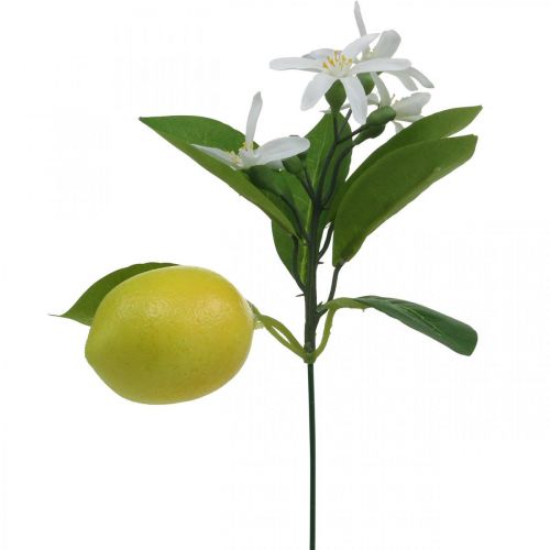 Ramo Deco limão e flores ramo artificial decoração de verão 26cm 4pcs