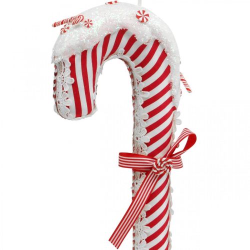 Candy Cane Deco Grande Natal Listrado Branco Vermelho H36cm