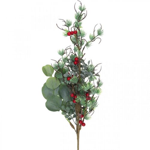 Ramo de natal decoração artificial de frutas vermelhas verdes 70cm