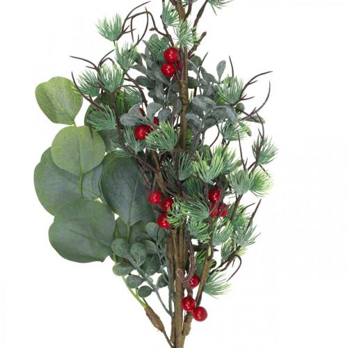 Floristik24 Ramo de natal decoração artificial de frutas vermelhas verdes 70cm