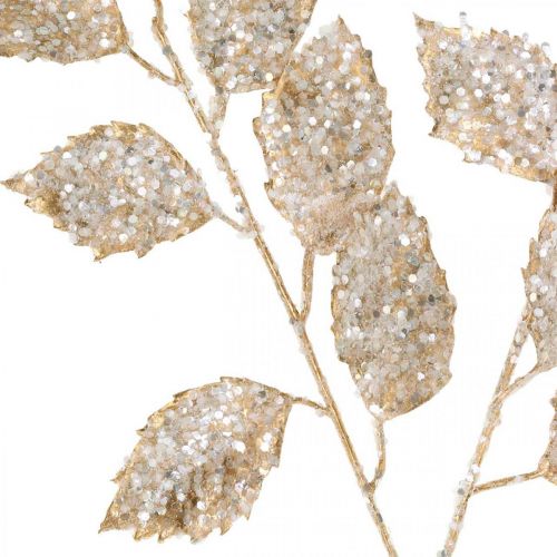Floristik24 Ramo decorativo de ouro e glitter Ramo de decoração de Natal glitter 65cm