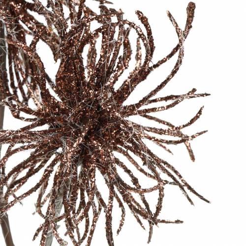 Itens Ramo de clematis artificial de cobre com glitter 46cm