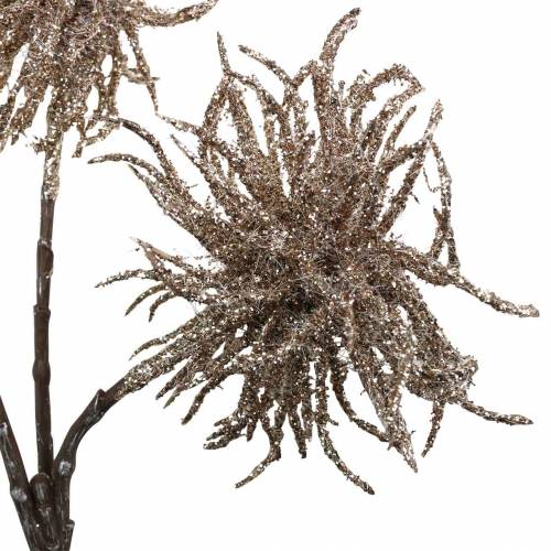 Floristik24 Champanhe ramo de clematite artificial com glitter 46cm