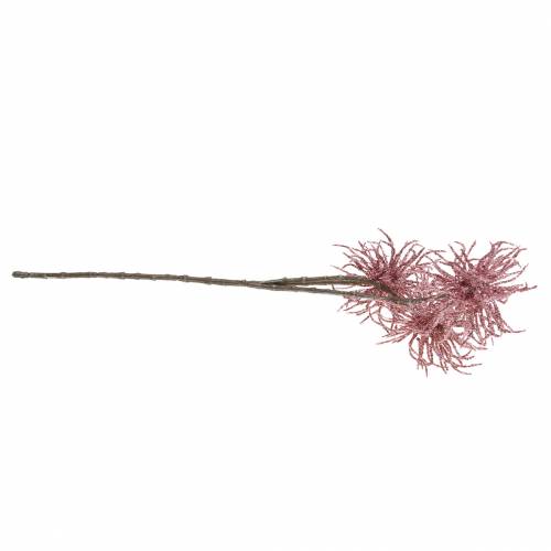 Floristik24 Ramo de clematis artificial rosa com glitter 46 cm