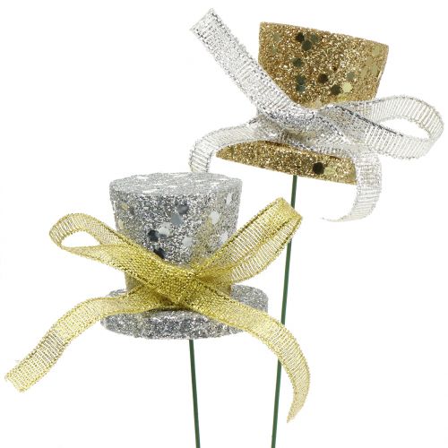 Floristik24 Plugue do cilindro dourado, prata 3 cm 2 unidades