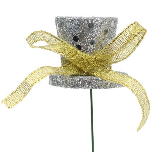 Floristik24 Plugue do cilindro dourado, prata 3 cm 2 unidades