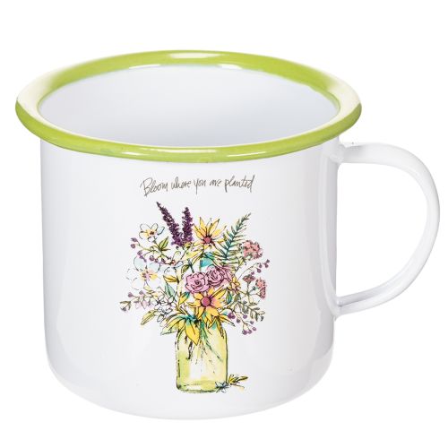 Caneca/vaso decorativo para plantas, esmaltado, Ø11,5 cm x 10 cm | Floristik24.pt