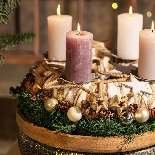 Floristik24 Decoração de advento, estrela de decoração de Natal, estrela decorativa de juta W31cm 4 un.