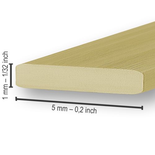 Itens Fio plano de alumínio dourado 5 mm x 1 mm 2,5 m